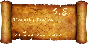 Ilovszky Etelka névjegykártya