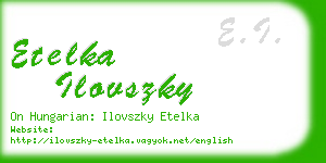 etelka ilovszky business card